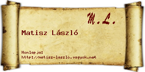 Matisz László névjegykártya