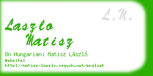 laszlo matisz business card