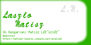 laszlo matisz business card